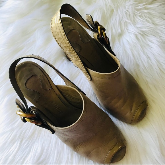 Chloe Sling Back Peep Toes Sandals. - Picture 4 of 9